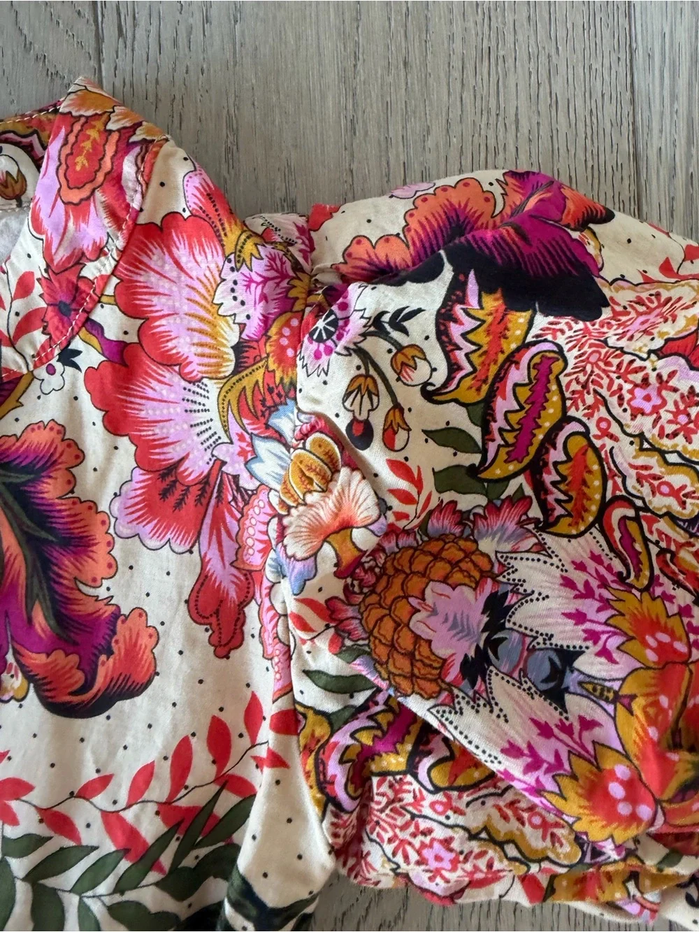 A Loves A Girls Floral Print Puff Sleeve Button Front Mini Dress Size M